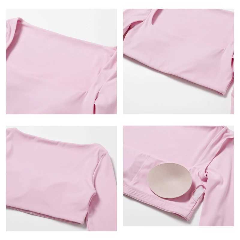 Heavy casual quick drying sportswear womens square neck gym top womens fitness sports top womens long sleeved yoga suit W250326