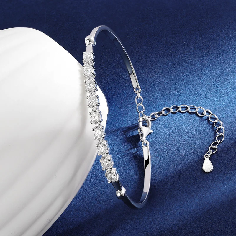 TBCYD m Diamond Bracelet Bangle For Women S925 Sterling Silver Wedding Party Fine Hand Chain Jewelry Gift 250318