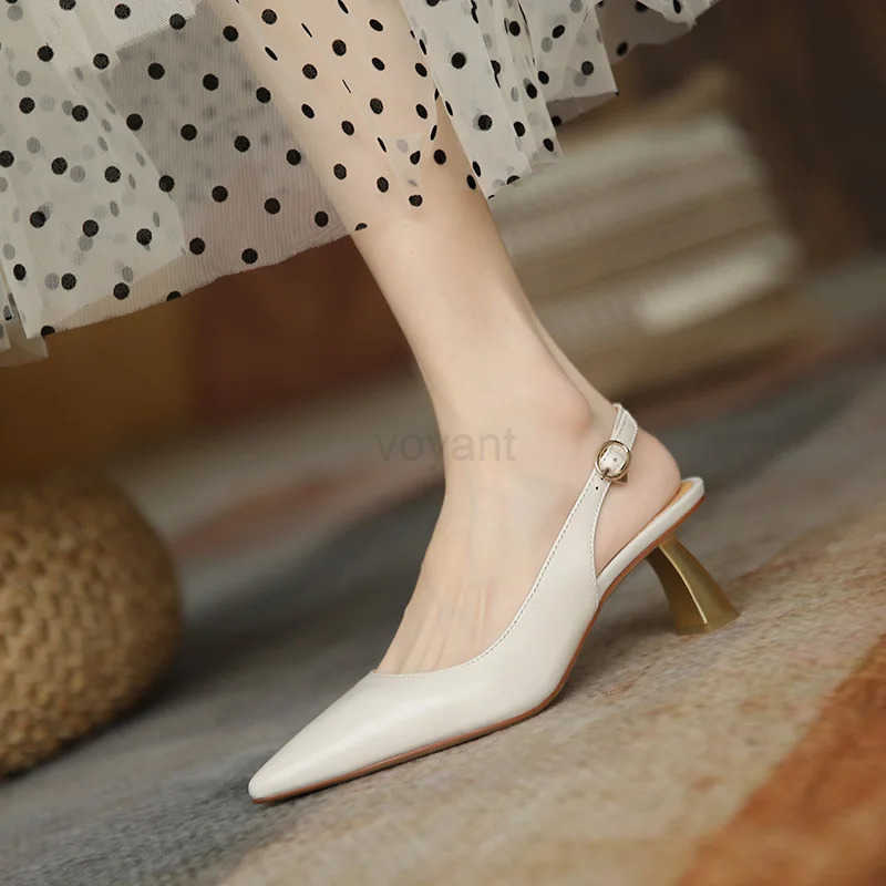Ladies Pointed New Single Shoes Casual Baotou High H Fem Fashion Shallow Sandals Cfort Lightweight Trendy Sanda Zapatos Z250326