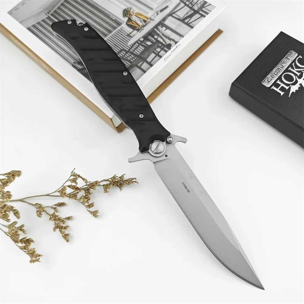 Jackknife Russian HOKC Finka tactical folding knife D2 blade G10 handle hunting survival pocket knife camping hunting EDC toolXJ250326