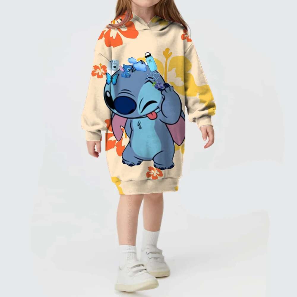 Ddmyshoesvip Spring And Autumn New Children S Clothing Dress Printed Casual Sportswear Cartoon Girl Hoodie Sweater