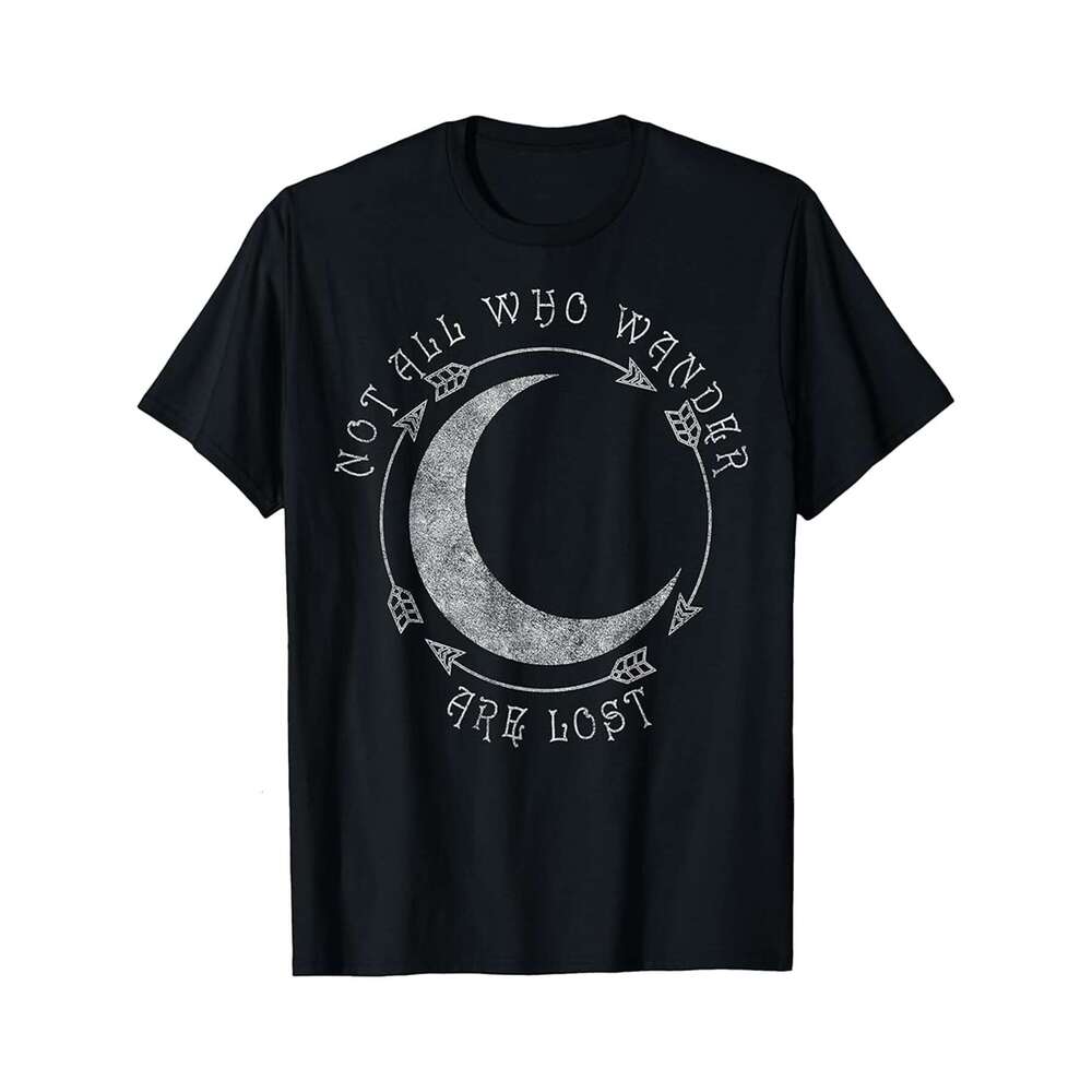 Designer T shirt Not All Who Wander Are Lost Moon Arrows Boho - 220g Tshits