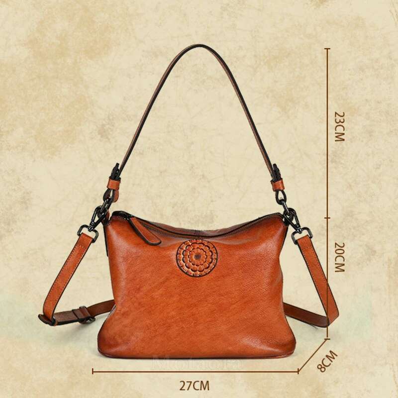 MOTAORA New Small Vintage Women's Shoulder Tote Bag Casual Genuine Leather Handbag Fashion Cowhide Underarm Crossbody Bags Purse