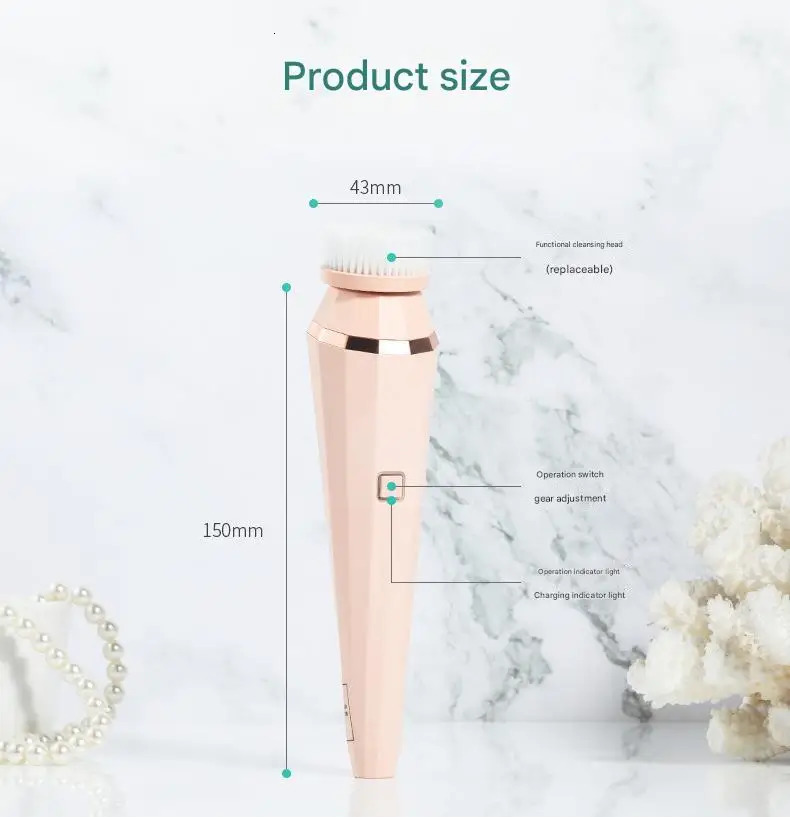 Silicone Facial Cleanser Brush - Rechargeable Vibration Massage ExfoliatingPortable Electric Face Scrubber for Women Skincare 250321