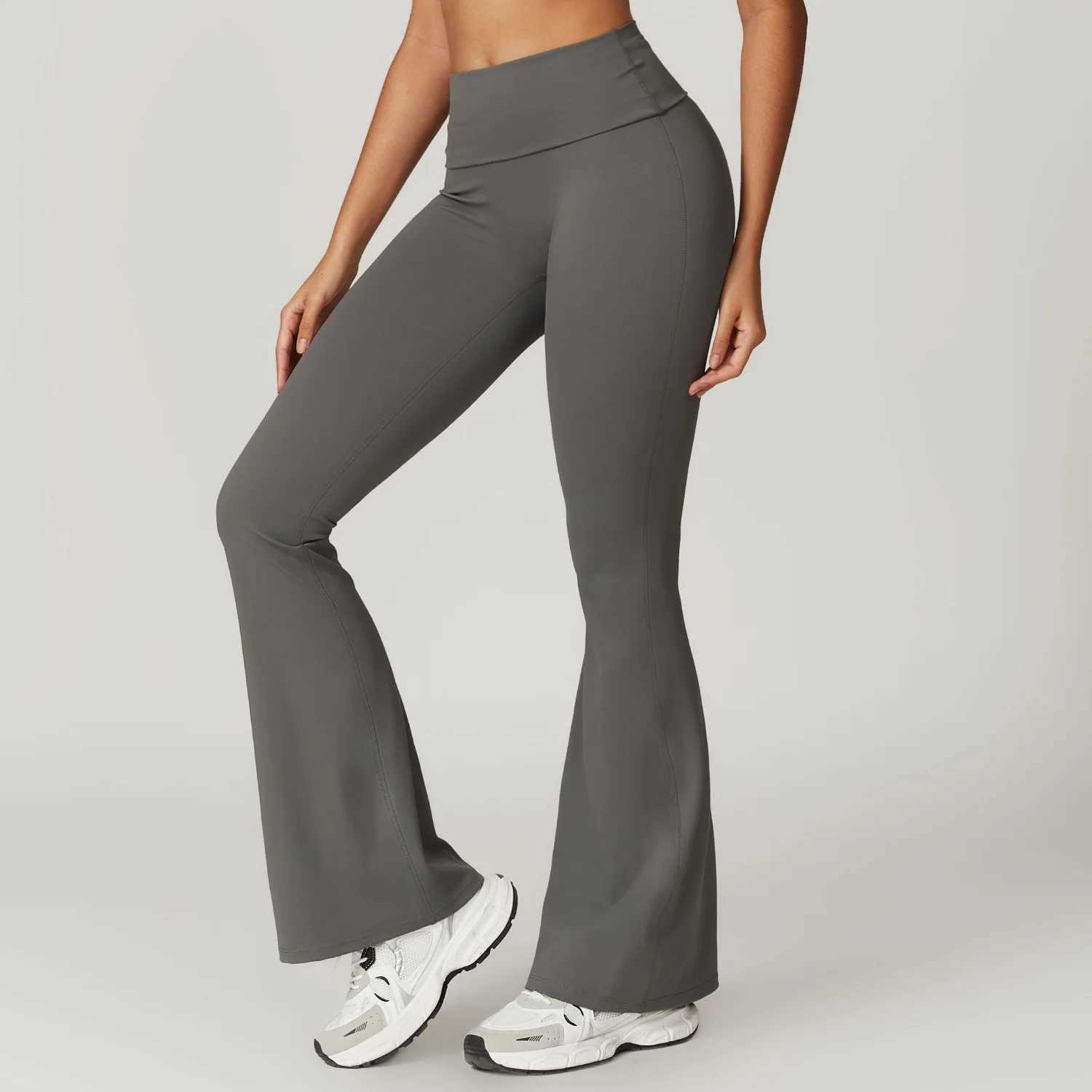 Yoga pants for women Bell bottom high waist sports flash pants gym fitness legs womens legs abdomen control running tight fitting W250326