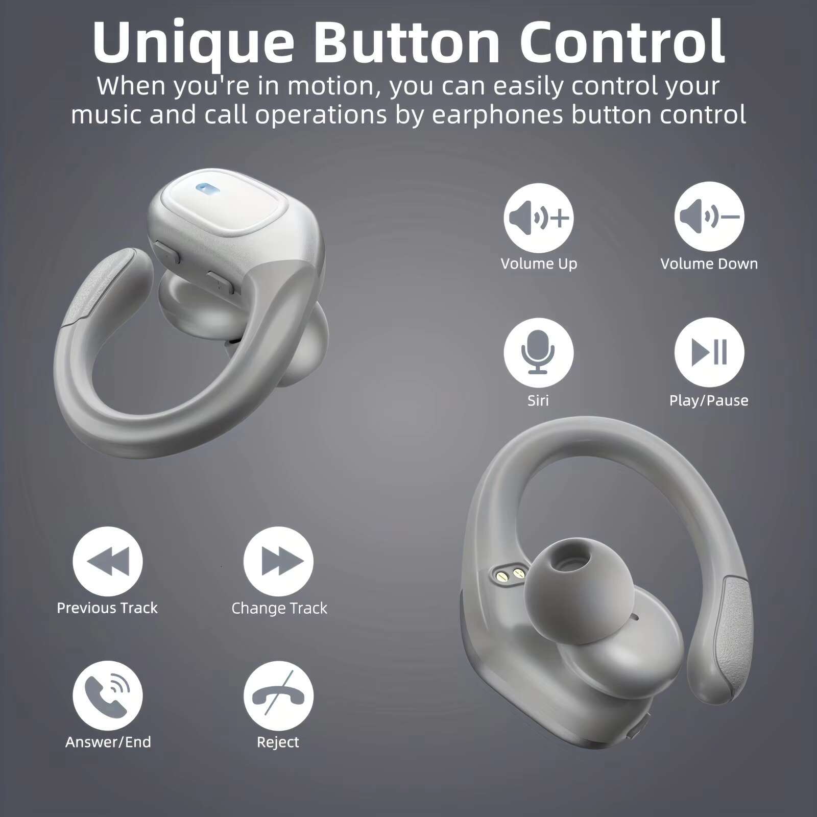 2025 New Noise Canceg Sports Headsets Small Speaker Hanging on the Ear Wireless Gaming Earphones Hanging-ear Headphones