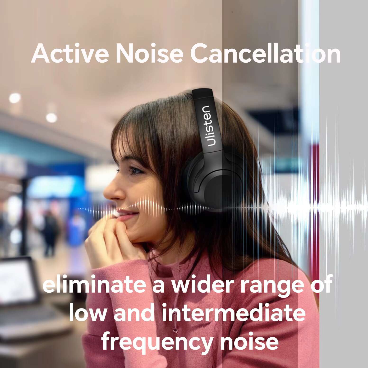Brand Ulisten Standard CE ROHS Bass Audio BT Eartips Active Noise Reduction Wireless Earphones with Microphone