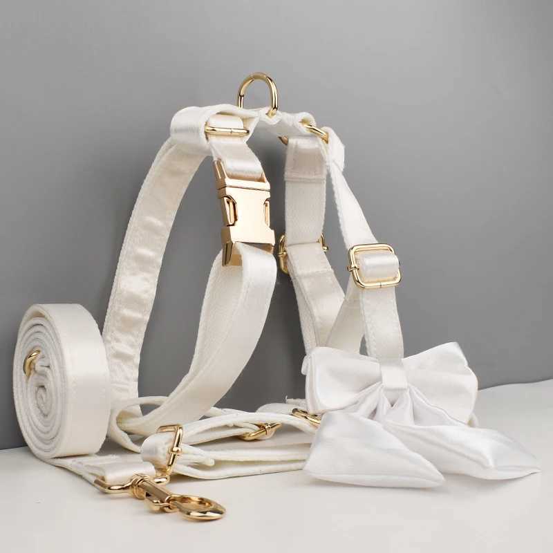 Hot selling custom design sublimation printing polyester pet accessories dog collar belt harness bow set crystal 01 X250326