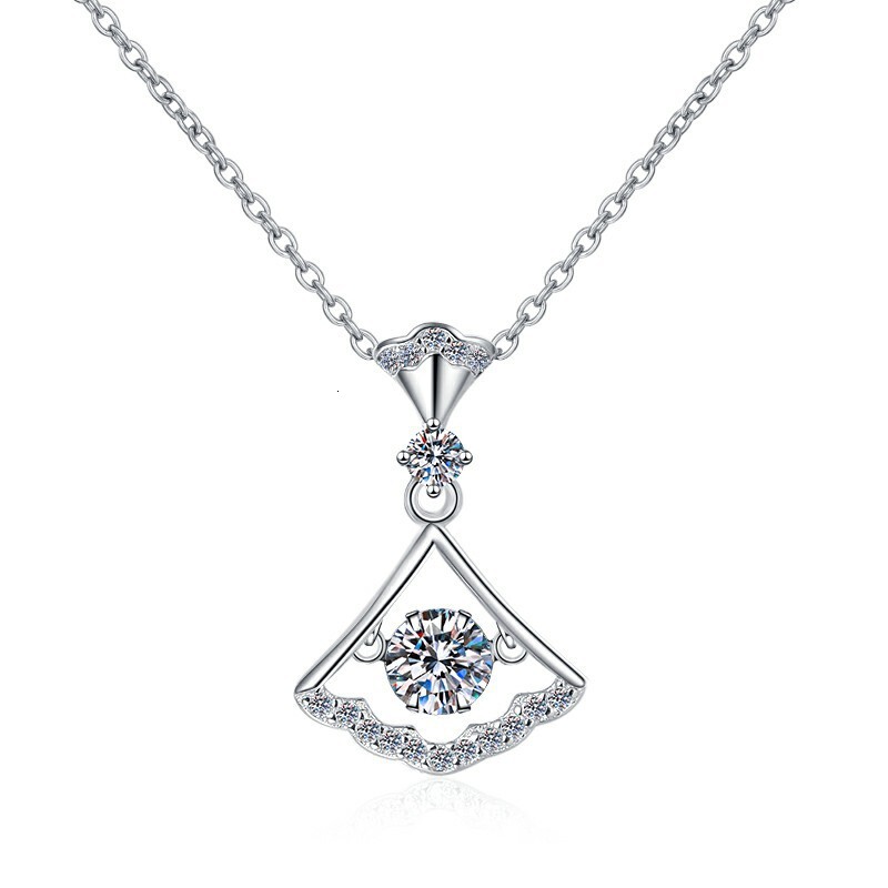 S925 sterling silver moissanite necklace for women versatile and high-end small skirt with agile collarbone chain headwear
