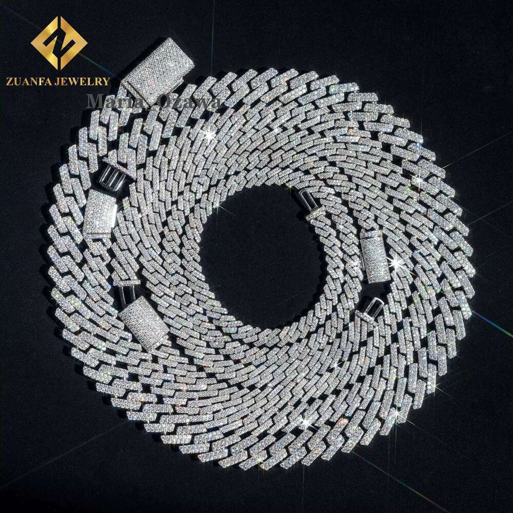 Rap Singer Hip-Hop Necklace Passed The Tester With Pure Sier 6Mm 8Mm 10Mm 12Mm Silica Cuban Chain