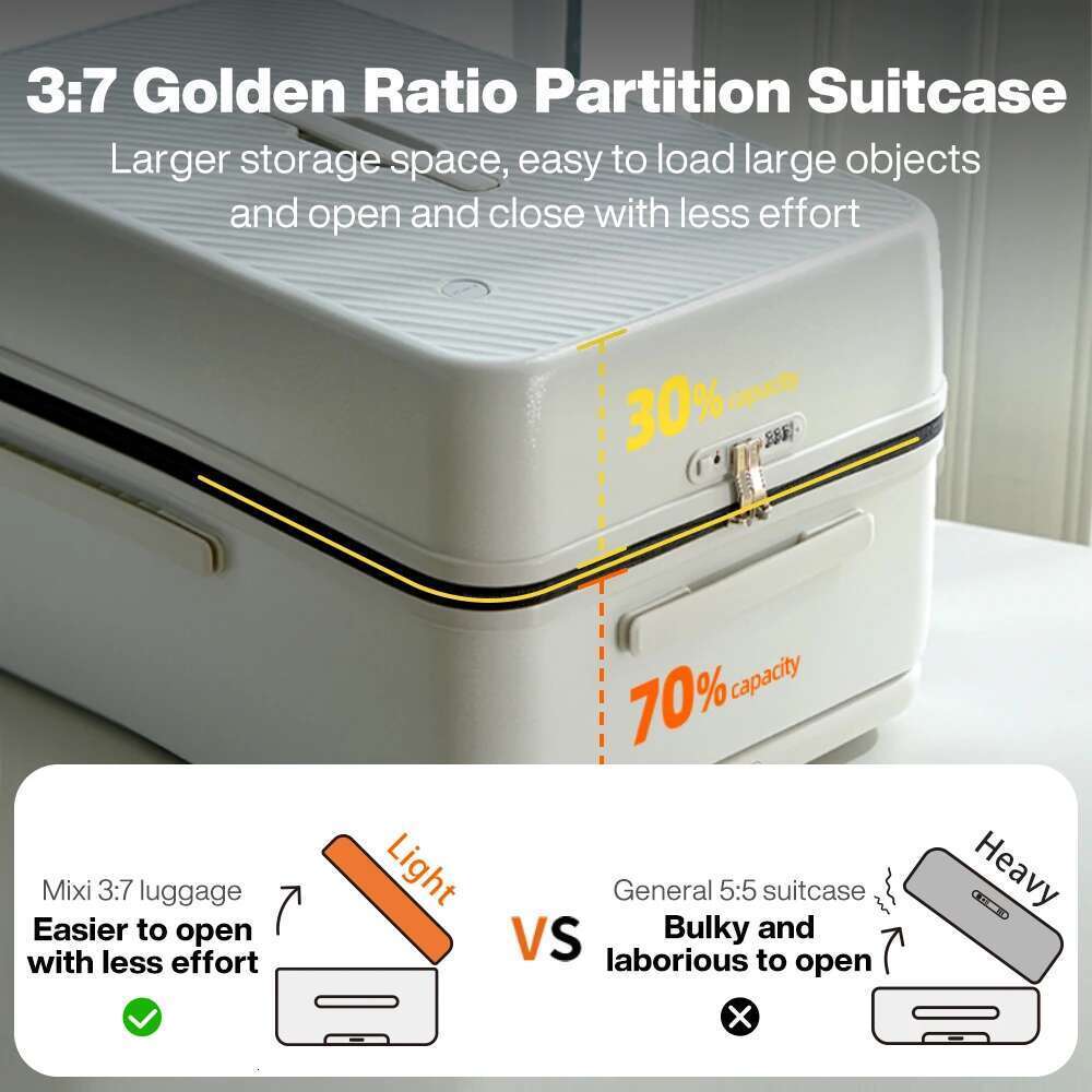 Mixi Large-Capacity Suitcase Trolley Case 26inch Checked in Hardside Rolg Wheels Lage Wide Handle Travel Suitcases M9276DH