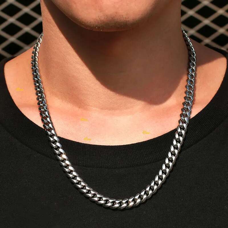 High Quality 6mm Unisex 925 Silver Cuban Chain Necklace For Men Hip Hop Jewelry