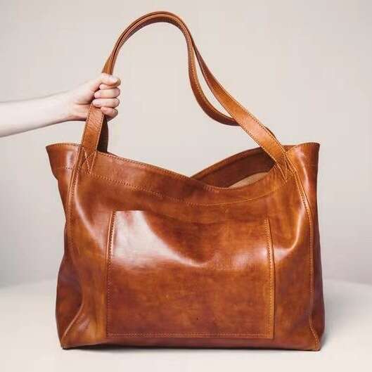 Pocket Women's Big Soft Handheld One Shoulder Oil Wax Leather Large Capacity Fashion New Tote Bag Women