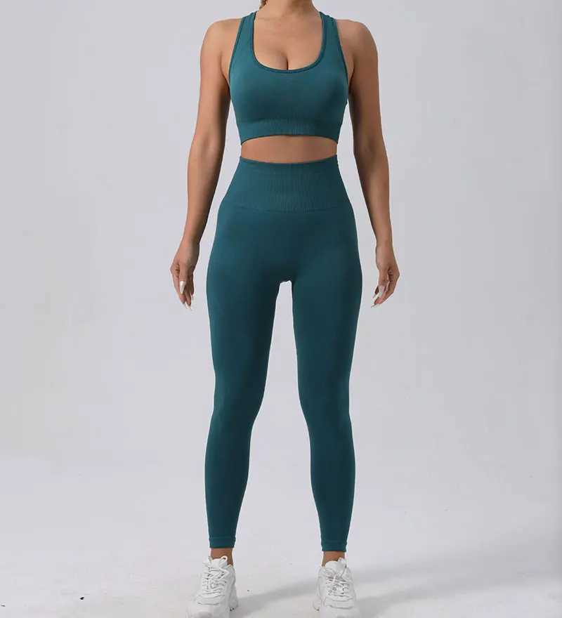 Seamless Leg Fitness Set Womens Sportswear Hip Lift Yoga Pants Running Fitness Clothing Comfortable Exercise Clothing W250326