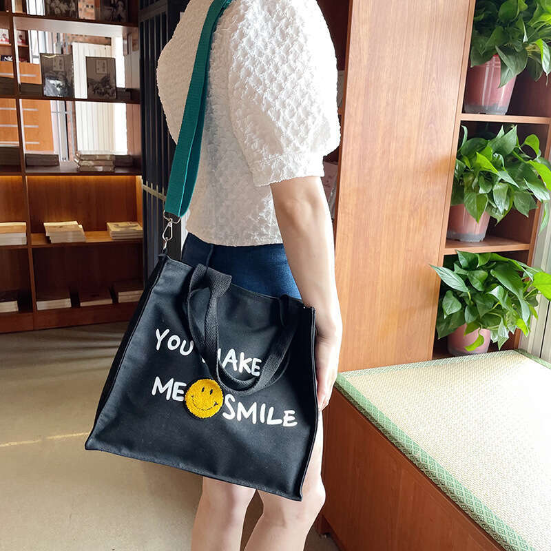 Leisure Large Capacity Handbag Summer Small Women's 2024 Fashionable and Minimalist Printed One Shoulder Crossbody Canvas Bag