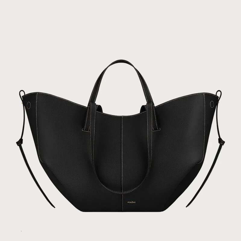 UWUW Women's Cowhide Large Capacity Tote Fashion Trends Pleated Hand-Held Shoulder Bag Purses And Handbags