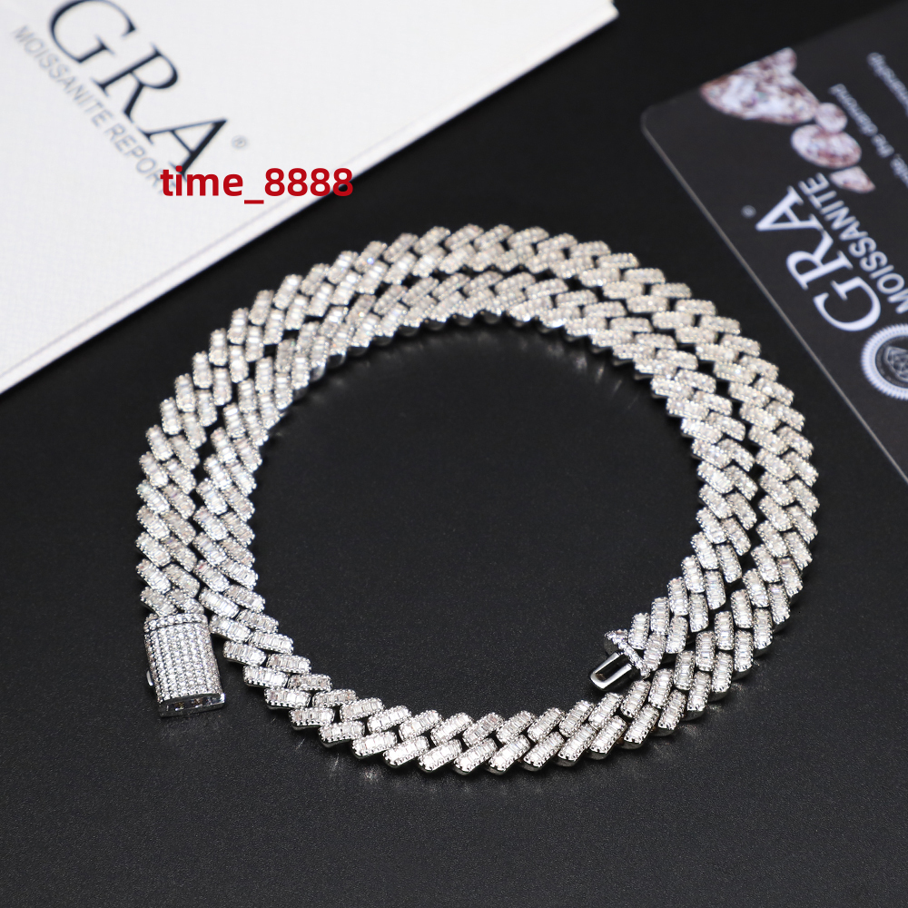 Hip Hop Jewelry Iced Out Diamond Necklaces 8mm Miami Iced Gold Plated Cuban Link Chain for Men