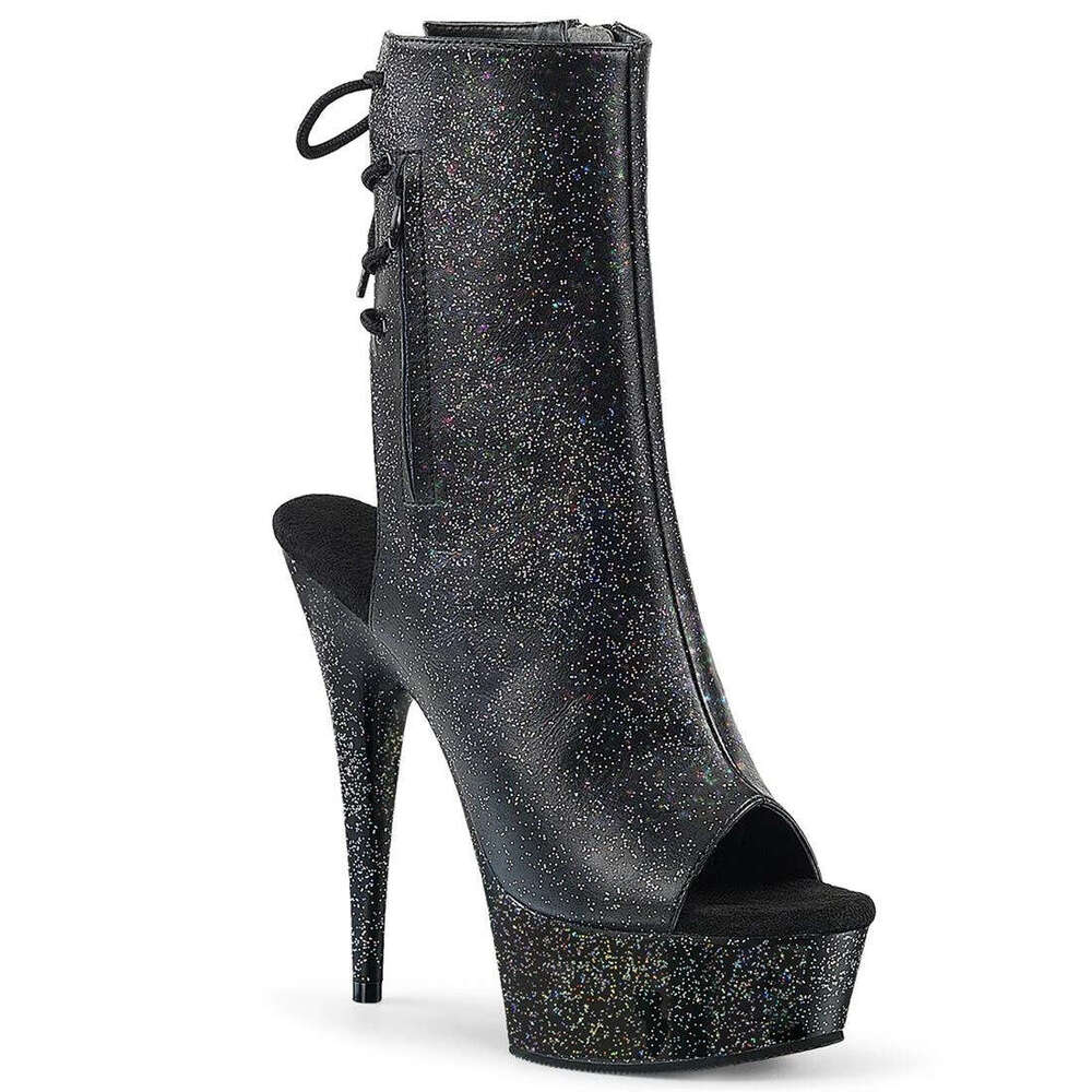 High Heel Cm Colorful Sparkling Waterproof Platform Thin Heel High Low Tube Nightclub Stage Steel Pole Dance Short Shoes