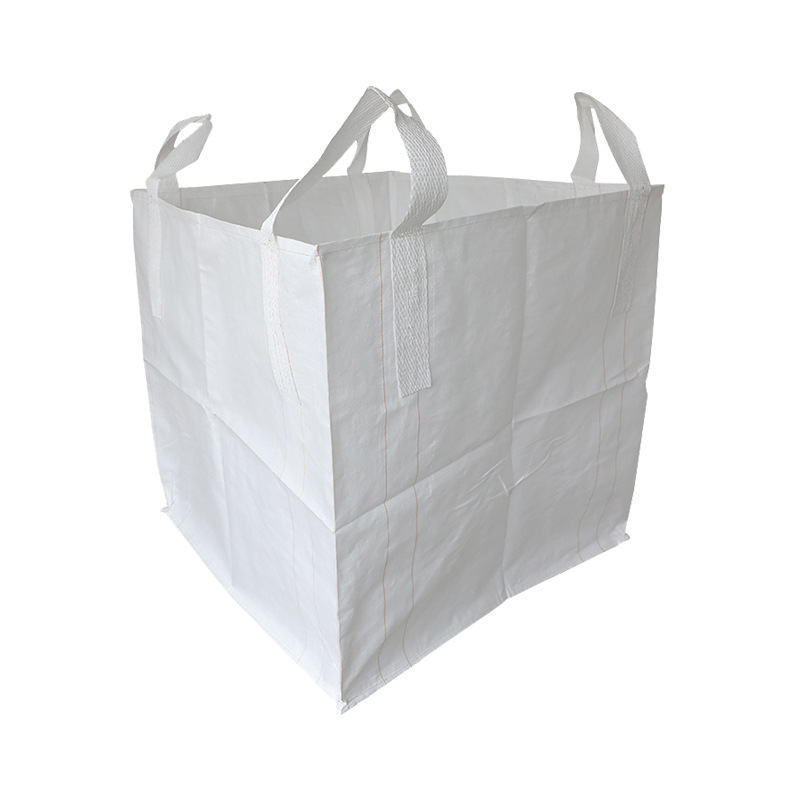 Thickened White Ton Bag with Four Reinforced and Inner LinerStraps for Durable Use - Wholesale