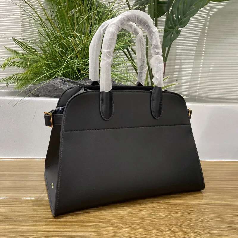 High End Leather Margaux Minimalist Shoulder Handbag For Women Designer Female Girls Large Tote Bag