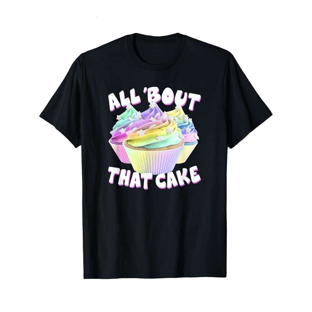 Designer T shirt Trendy All Bout That Cake Rainbow Cupcakes - 220g Tshits