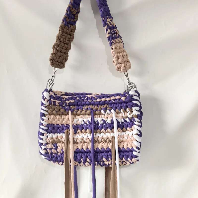 2024Women's Purse Shoulder Hot Selg Handmade Crochet With Contrasting Woven Bag Designer Handbag Bags For Lady