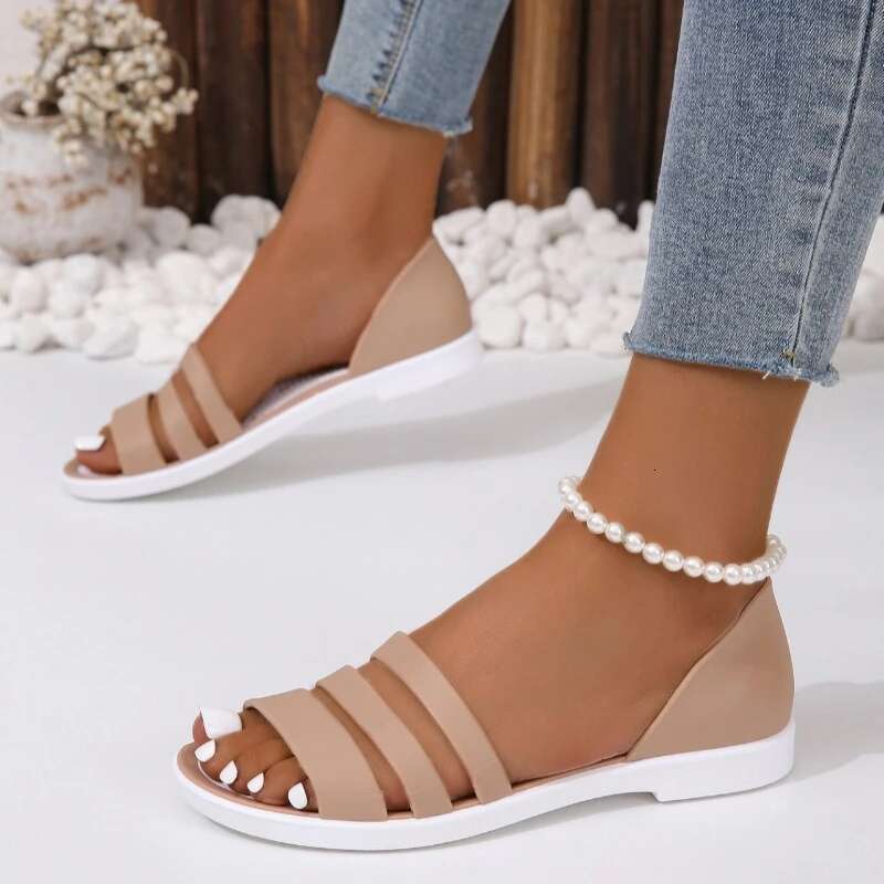 2025 Top Seller-women Jelly Sandals Summer Non Slip Soft Soled Beach Versatile Women's Shoes