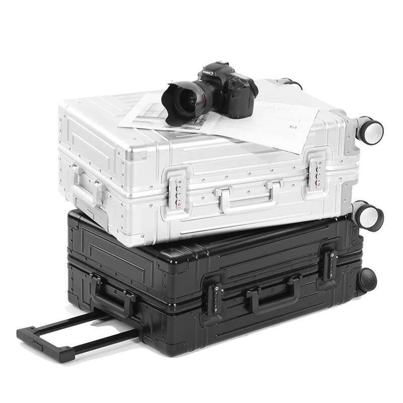 2024 Capacity Durable Lage Sets 100% Aluminum Suitcase Wheels Women Girl Men Cabin Carry-On Boarding Travel 20/24/26/28