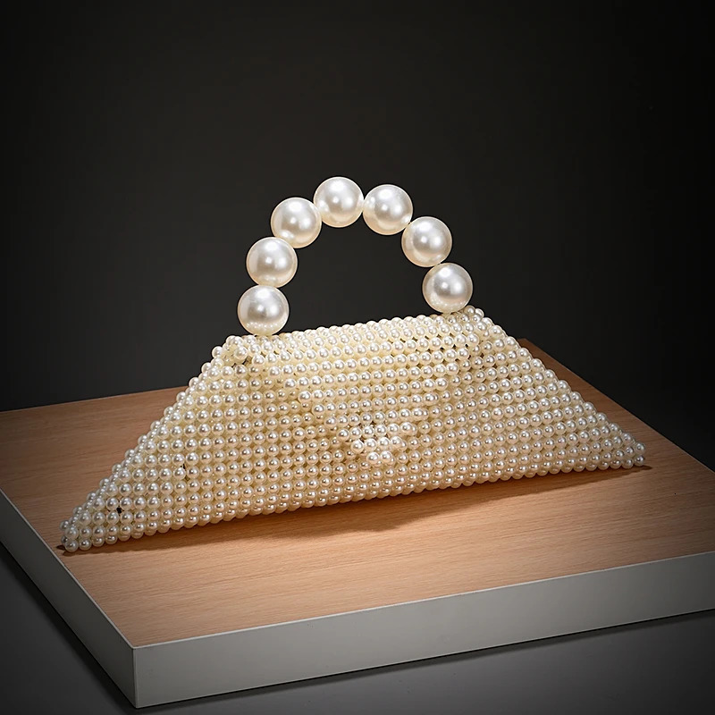 Arrival Casual Niche Handmade Bead Bag Genuine Pearl Special-Shape Tote Fashionable Handbag Beaded Hand-Woven Pearl 250325