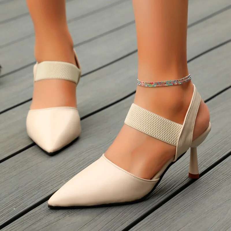 2025 Summer New Sexy Women's Pointed Sandals Designer Fashion High Heels Elegant Slippers New Stiletto Heels