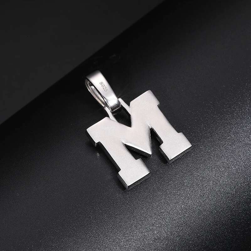 Fine New 925 Silver Pendant Letters Classic Punk Hiphop/Rock Letters Moissanite Pendant For Men Hip Hop Jewelry