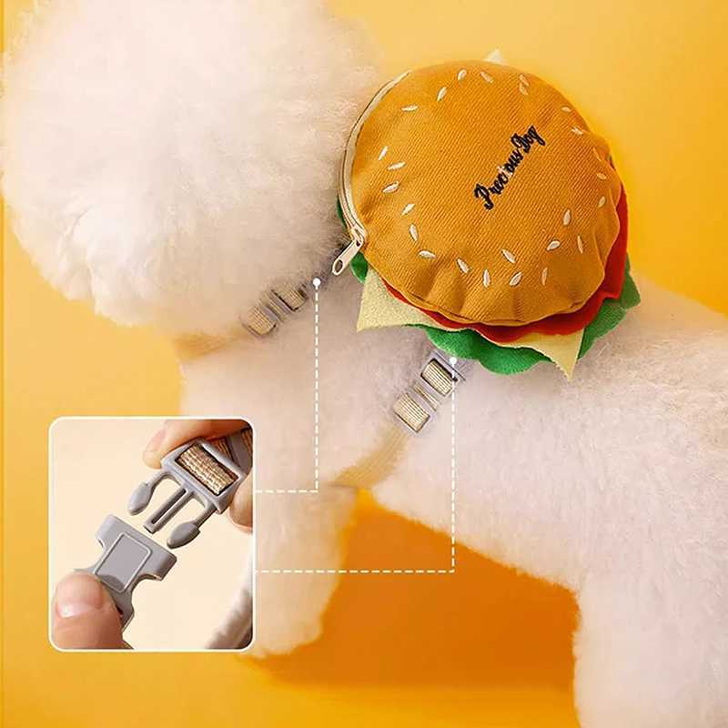Burger Bag Dog Strap Set Outdoor Decoration Small and Medium sized Dog Cat Strap Durable Polyester Anti Loss Pet Accessories X250326