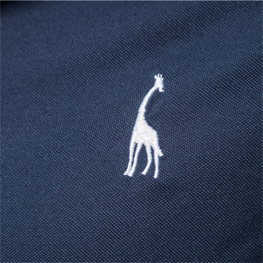 AIOPESON Cotton Mens Polos Giraffe Embroidery Short Sleeve Polo Shirts for Men High Quality Polos Men Clothing 250324