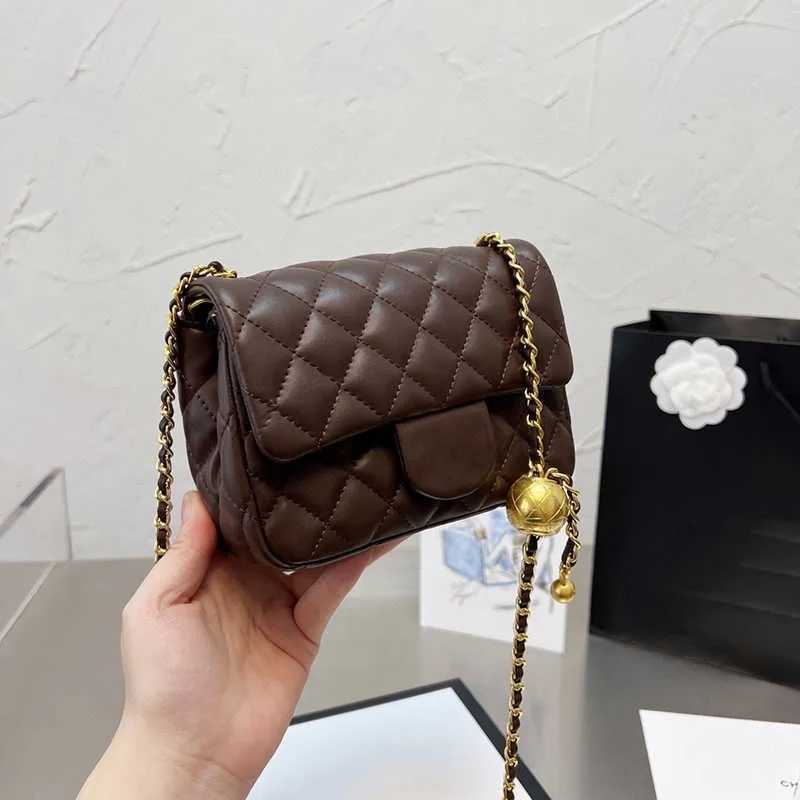 New 2025 Color Designer Shopping chananll Crossbody Diamond Lattice Soft Shoulder Bag Gold Ball Woc Chain Flap Leather Cowhide Hasp Belts Handle Bags 20cm 17cm