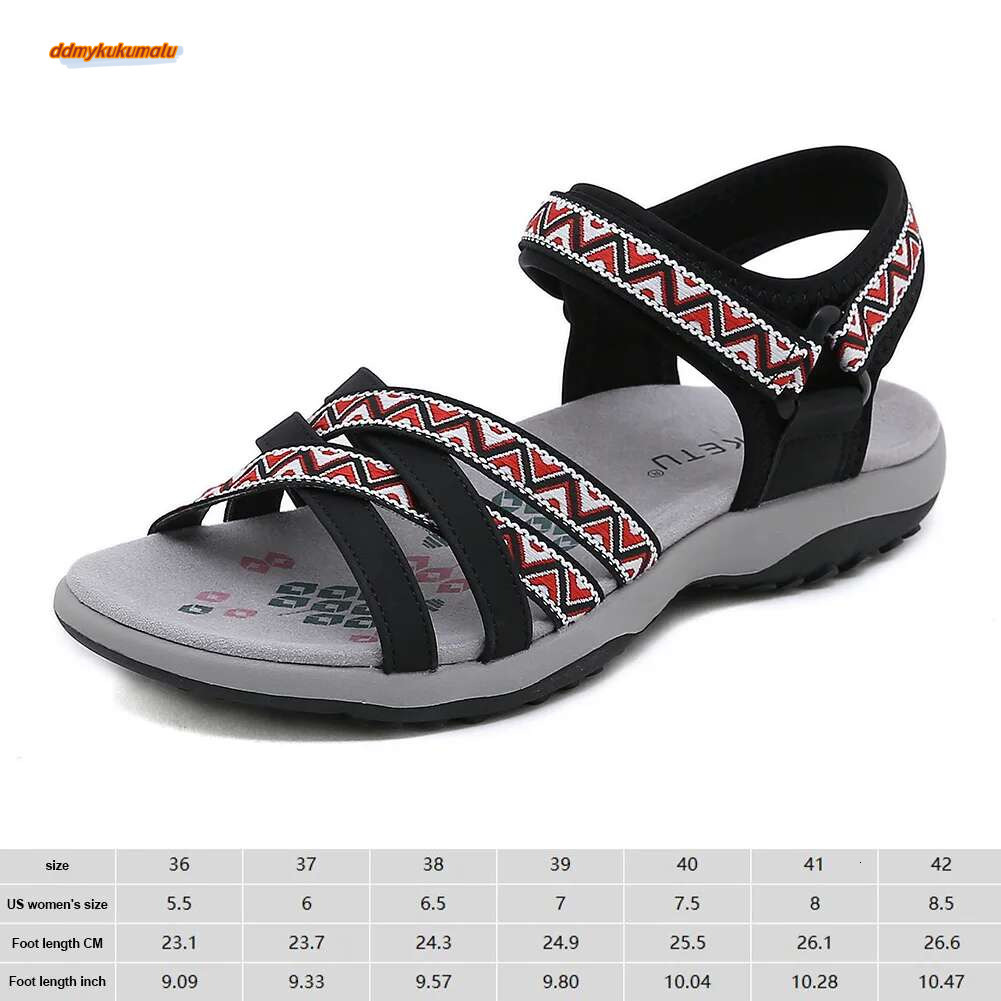 Women Anti-Slip Flat Wear-Resistant Summer Beach Shoes Hook Strap Sandals for Outdoor Sport ddmykukumalu