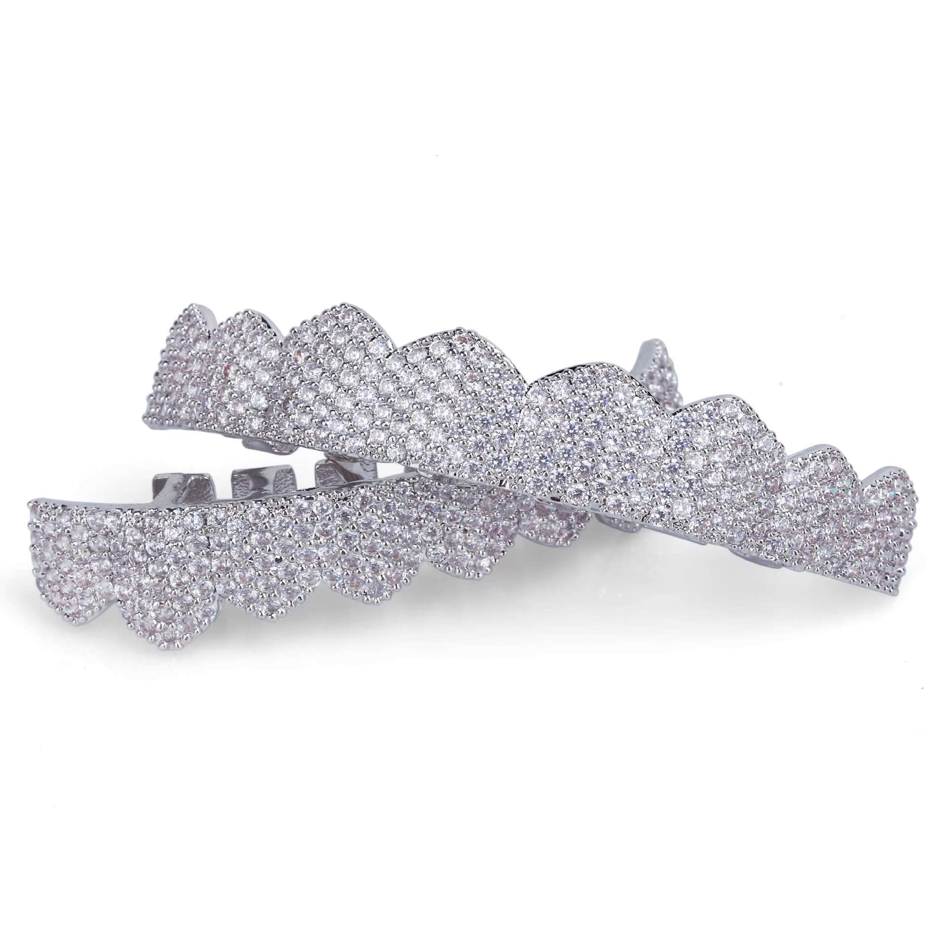 Wholesale Plated 14 k Solid Gold Jewelry Hip Hop Teeth Grillz Iced Out Diamond Teeth Grillzs Moissanite Grillz Custom