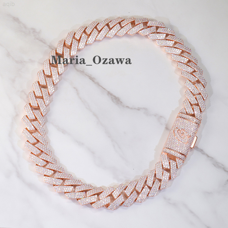 Custom Miami 10k 14k Gold Plated Hip Hop Jewelry Moissanite Silver Cuban Link Chain for Bracelet/necklace