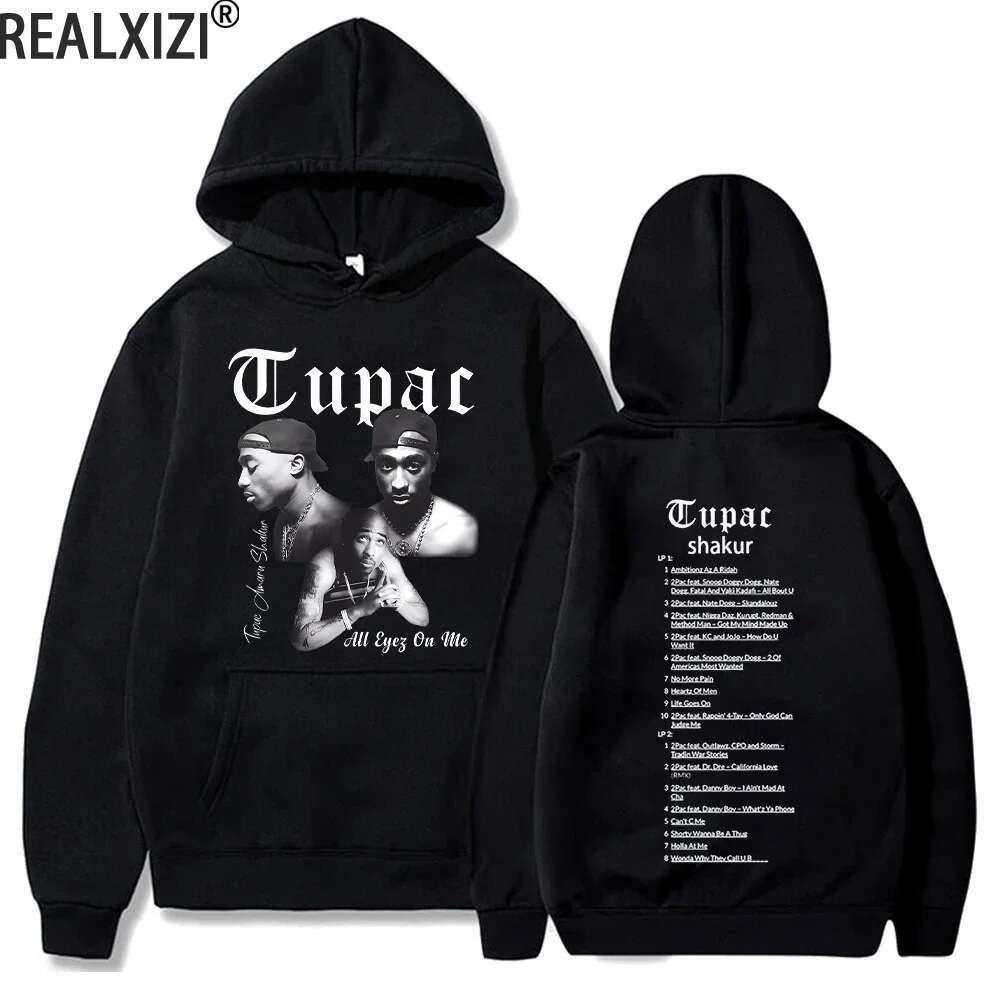 Tupac Hoodies Sweatshirts Rapper Printed Hoodie Streetwear Sweater Casual Loose Sweatshirt Autumn Fleece Pullover Hoody