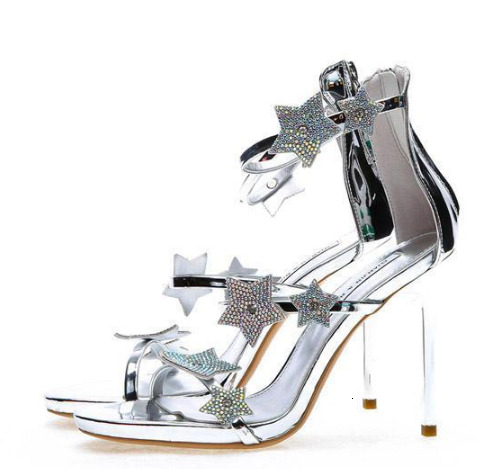Water Diamond Strap Fine Heel Sandals for Women 2024 Summer New Style Women's Shoes Evening Dress High Heels