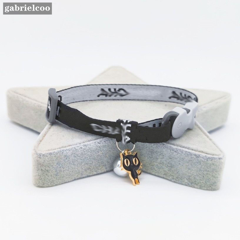 Designer cat collar cute collar with bell black and white classic letter logo cat scarf pet dog collar