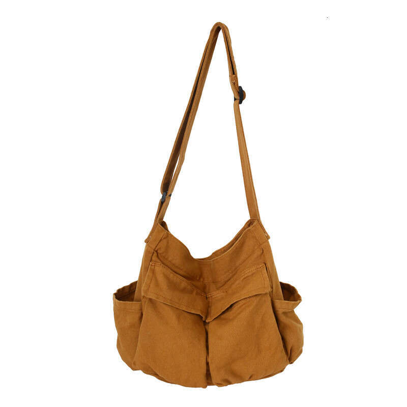 Work style single shoulder crossbody men and women ins canvas for students, school bag, street large capacity artistic leisure bag