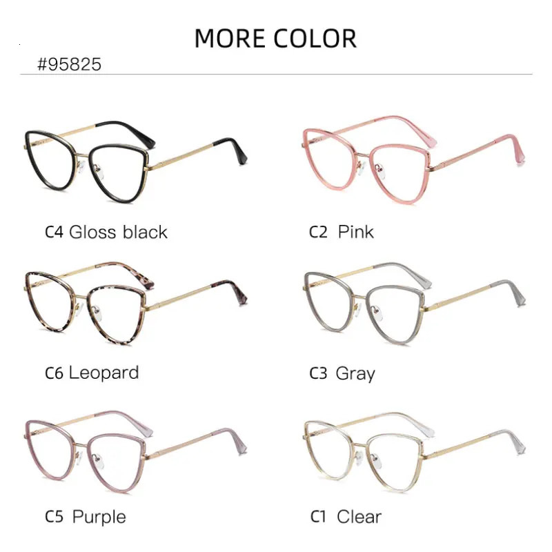 Blue light blocking glasses frame suitable for womens fashionable glasses prescription glasses ly arrived full edge cat eye UV400 coating 250325