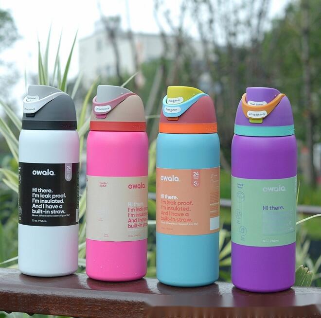 Owala 24/32oz Vacuum Insulated Stainless Steel Water Bottle for Outdoor Sports Double -Layer Insulation Vacuum Water Bottle