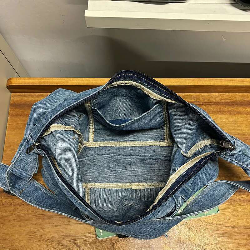 Designer Denim Shoulder Women Fashion Canvas Female 100% Cotton Casual Totes New In 2025 Vintage Cloth Crossbody Bags