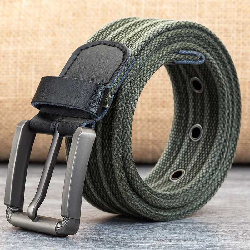 Canvas strap for mens casual luxury designer jeans accessories polyester woven nylon youth stripe clip buckle strap W250326