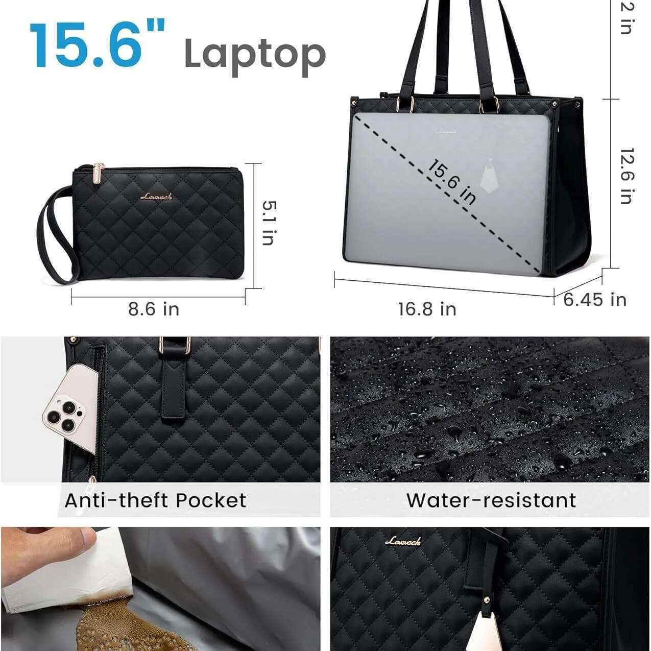 Convenient Commute New Bag Insulated Lunch Box Women's Leak-Proof Large Purse Diagonal Computer Storage