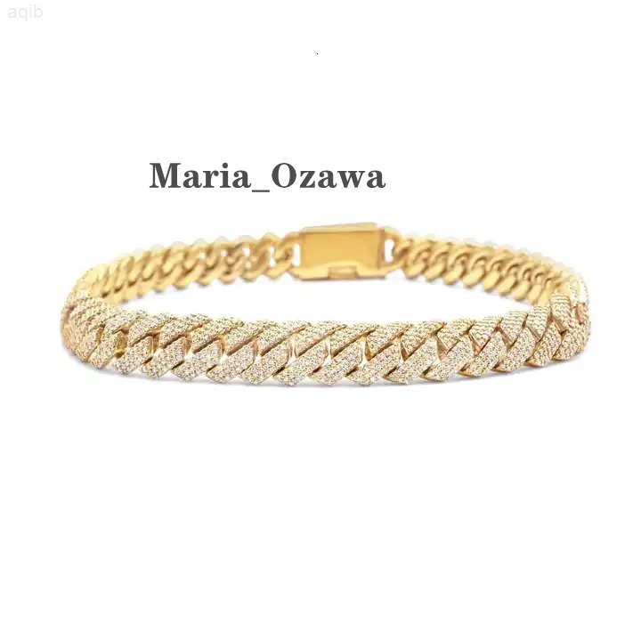 Hip Hop Jewelry 8mm Moissanite Vvs Diamond Cuban Link Chain Bracelet