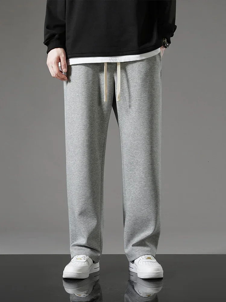 Summer thin ice silk mens casual Trouser fashionable straight bag sweatpants jogging basketball outdoor wide pants 250326