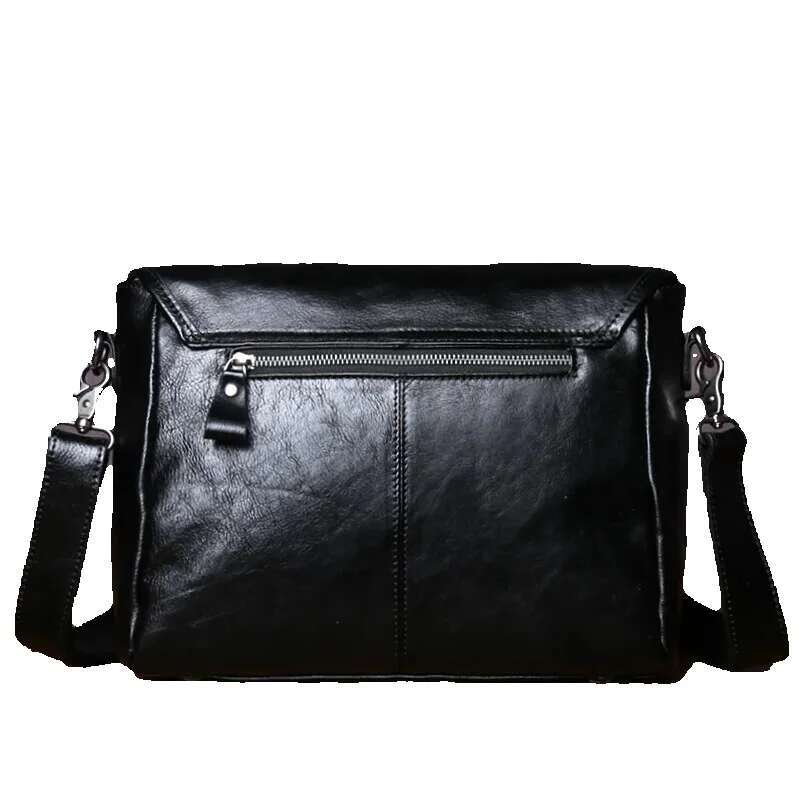 JLFGPJ High Quality Genuine Leather Men's Shoulder With Top Layer Cowhide Horizontal Zipper Buckle And Simple Crossbody Bag