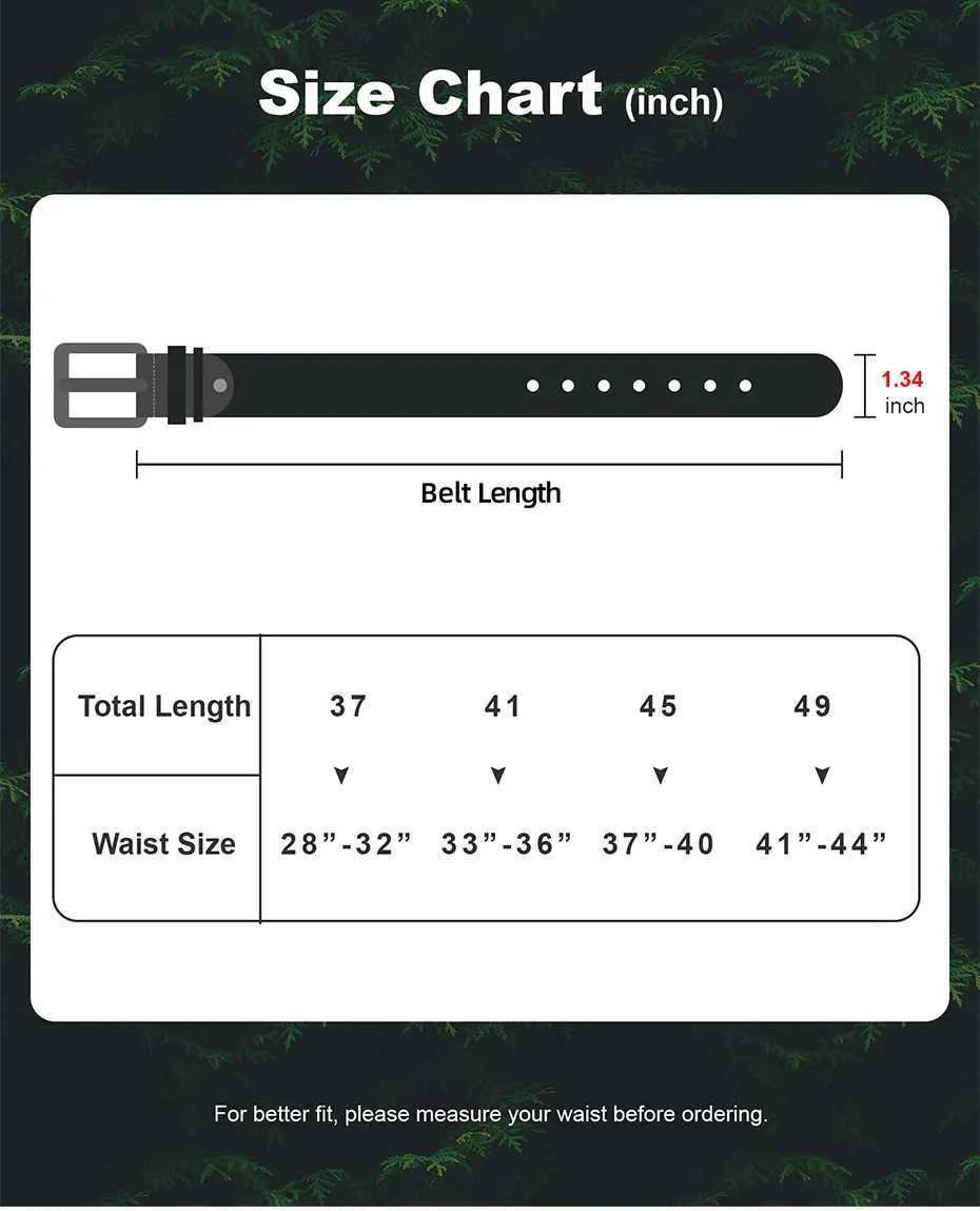 Maikun mens black leather strap suitable for Trousers classic black alloy pin buckle business two-layer leather strap W250326